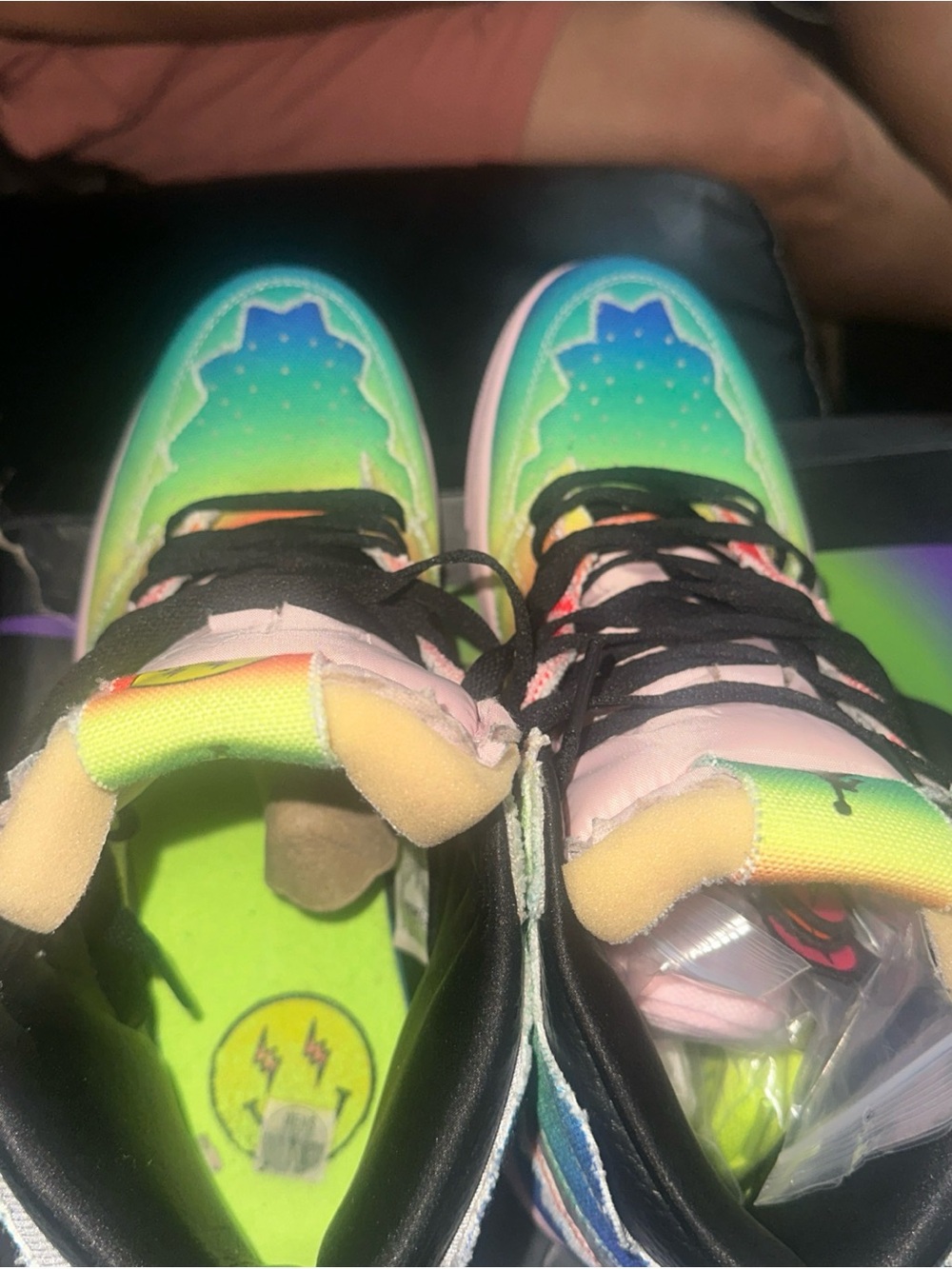 Us mens 10 Air Jordan 1 J Balvin Athletic Shoes Rainbow - Picture 6 of 10
